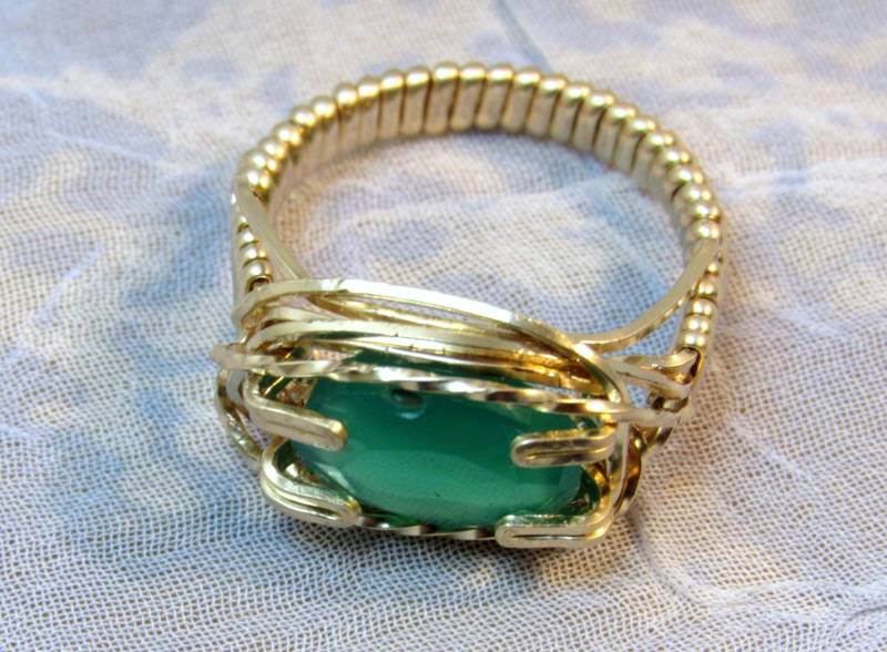 Grüner Onyx Ring, 14K Gold Filled Ring, Ein Gütig Grüner Onyx, Handgemachter Handgefertigter Schmuck von AllThatJazzJewelryCG