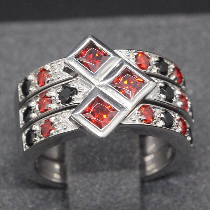 Doppel Band Rubin Diamant Cocktail Verlobung Hochzeit Versprechen Comic Buch Cosplay von AllThingsGeekChic