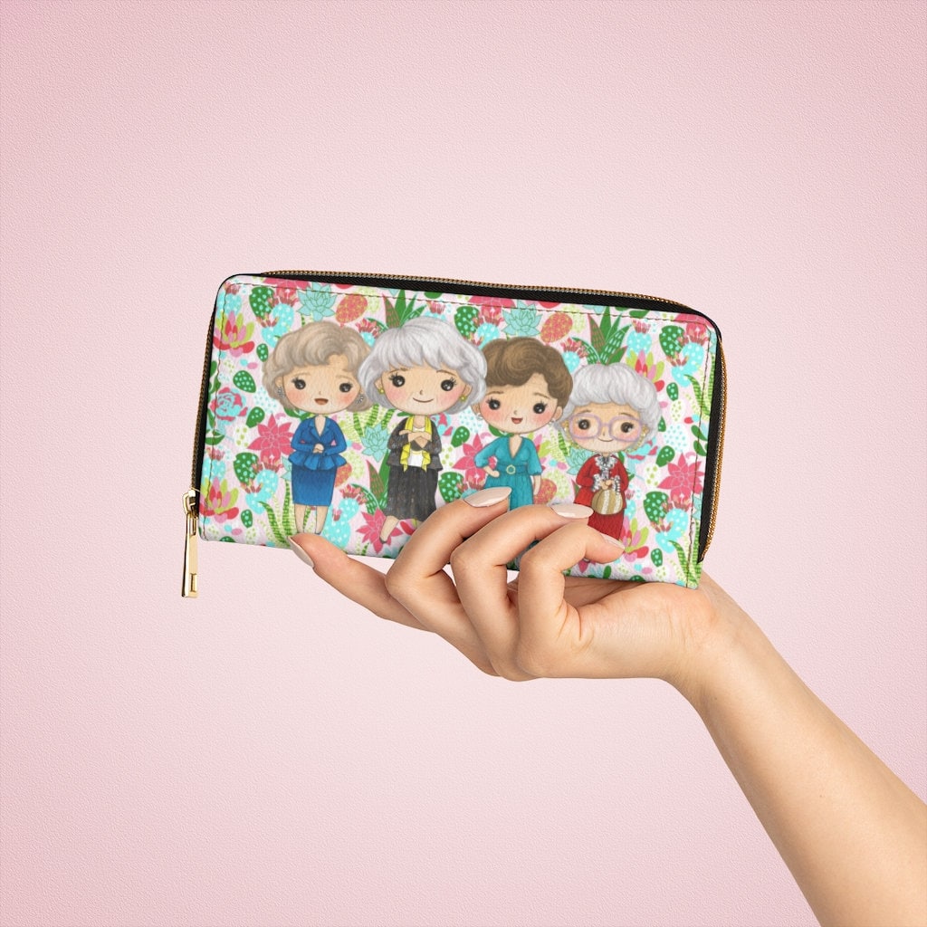 Golden Girls Miami Gardens Vegan Leder Reißverschluss Portemonnaie | Handtasche Accessoires 80Er Retro Dorothy Sofia Rose Blanche Kupplung von AllThingsGoldenStore