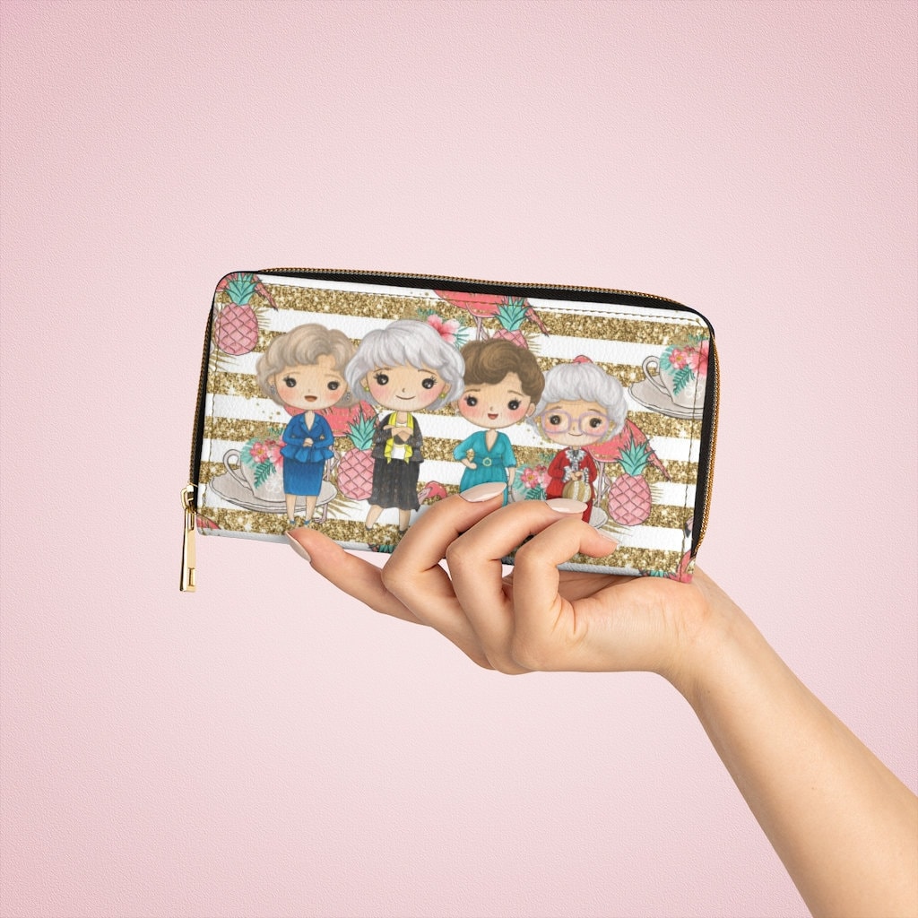 Golden Girls On The Lanai Vegan Leder Reißverschluss Portemonnaie Nr. 2 | Handtasche Miami 80Er Retro Dorothy Sofia Rose Blanche Clutch Tasche von AllThingsGoldenStore