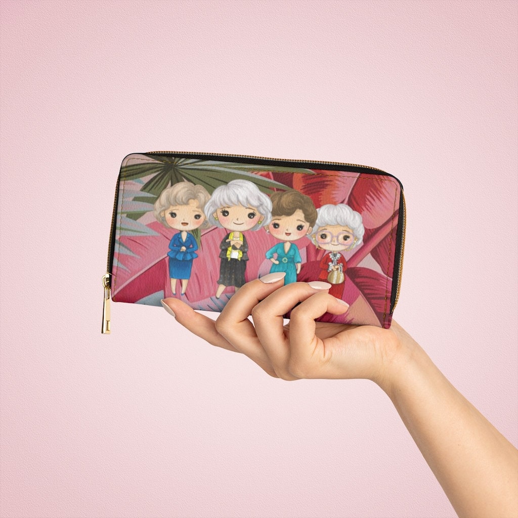 Golden Girls Remix Vegan Leder Reißverschluss Portemonnaie | Handtasche Accessoires Miami 80Er Retro Dorothy Sofia Rose Blanche Taschen Floral von AllThingsGoldenStore