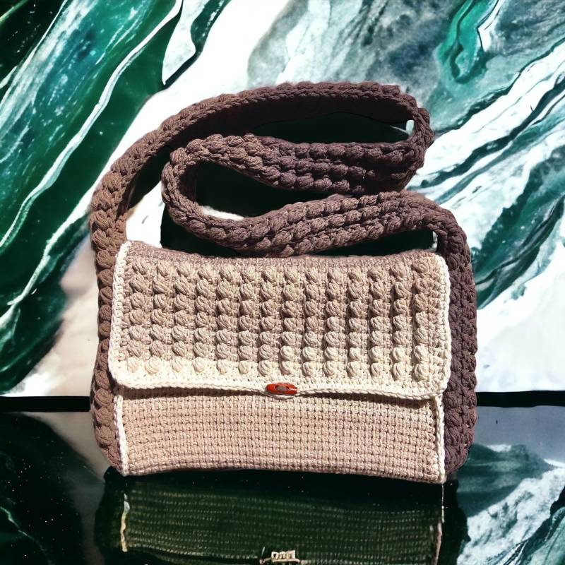 Einzelstück Umhängetasche Messengerbag Gehäkelt Schultertasche Häkeltasche Damen Herren Schultasche von AllaDonnaKnitting