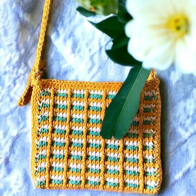 Handgefertigte Häkeltasche Schultertasche Mit Verstellbaren Riemen Sommertasche Gehäkelt von AllaDonnaKnitting