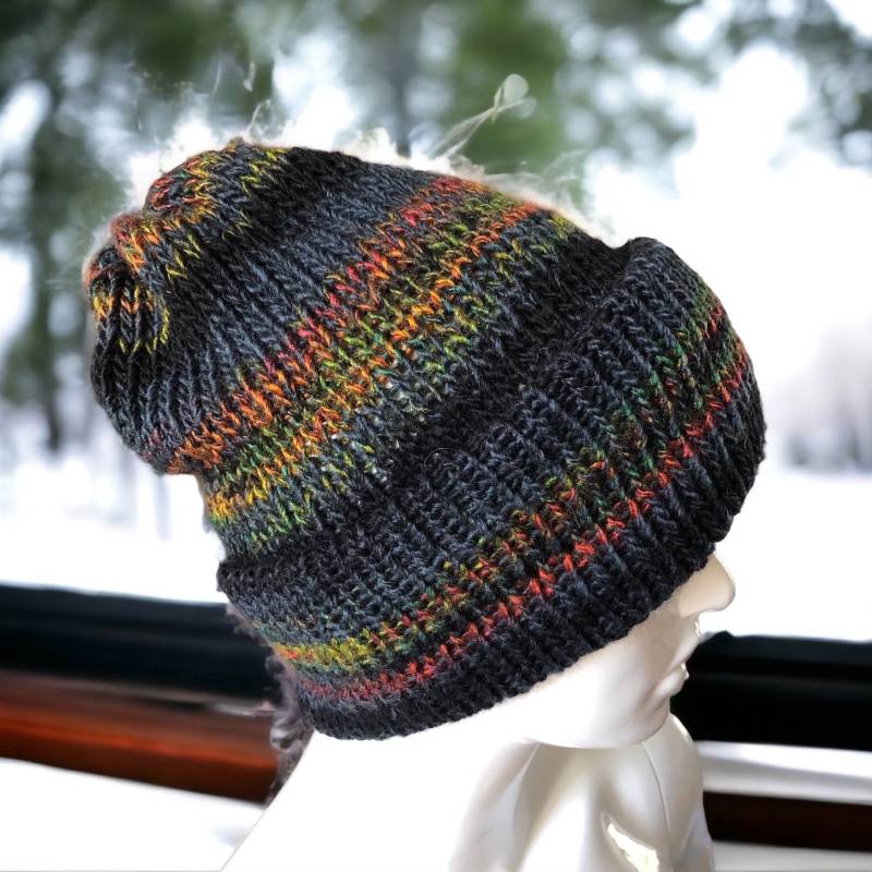 Handgestrickte Beanie Strickmütze Wollmütze 50% Wolle Mit Umschlag Für Damen Und Herren in Gr. M, L Oder Xl von AllaDonnaKnitting