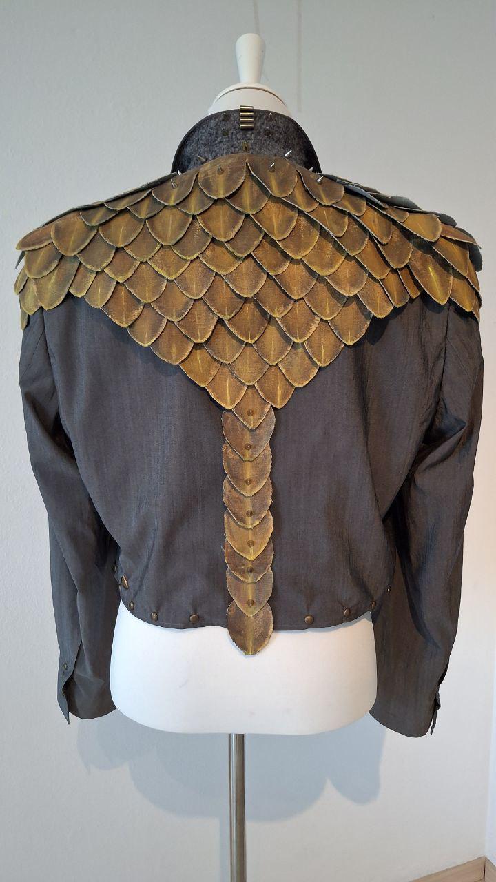Designer Unisex Jacket - Rock, Grunge, Gothic, Heavy Metal Style Copper Armor Shoulder Cape Wearable Art By Alla Kovtun von AllaKovtun