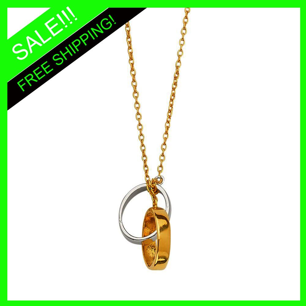 Zweifarbige Interlocking Eternity Halskette in 14K Gold von AllaboutsparklesUS