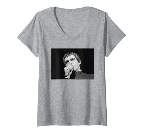 Damen Peter Gabriel Live Genesis Frontman von Allan Ballard T-Shirt mit V-Ausschnitt Damen Peter Gabriel Live Genesis Frontman von Allan Ballard T-Shirt mit V-Ausschnitt von Allan Ballard Photography