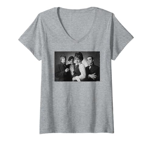Damen The Damned Dave Vanian Band Portrait von Allan Ballard T-Shirt mit V-Ausschnitt Damen The Damned Dave Vanian Band Portrait von Allan Ballard T-Shirt mit V-Ausschnitt von Allan Ballard Photography