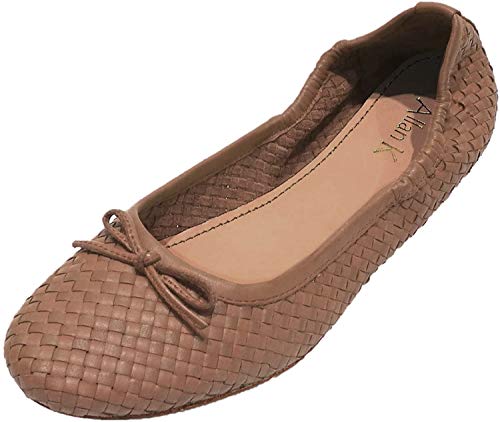Allan K Capri Flecht-Leder-Schuhe Geschlossene Ballerinas: Größe: 40 | Farbe: Sabbia von Allan K