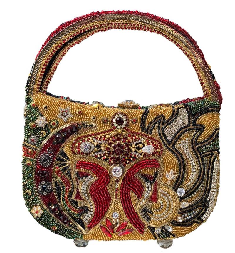 Rote Handtasche Mit Perlen von AllansmithArt