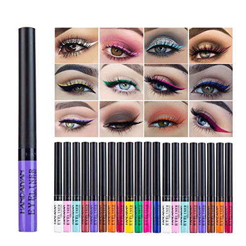 Allbesta 12 Farben Bunt Liquid Eyeliner Set Matte Wasserfest Make Up Set Eyeliner Pen Rainbow High Precise Liner (12pcs) von Allbesta