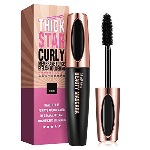 Allbesta 4D Silk Fiber Wimperntusche, Extra Long Lash Verlängerung & Volumen Eyelash Mascara Wasserdicht Langlebig Natürlich Augen Make-up Not Blooming (#01) von Allbestaye