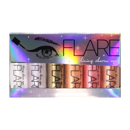 6pcs Diamant Perle flüssiger Lidschatten, flüssiger Lidschatten Augen Makeup Set, flüssiger Eyeliner Glitter schnell trocknende flüssige Augenkosmetik(3,5g*6Stück) von Allbestaye