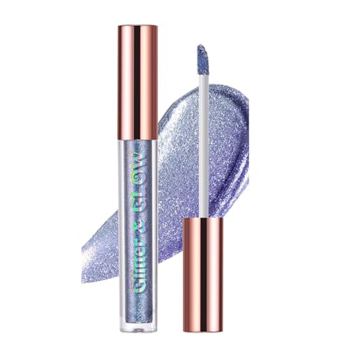 Allbestaye Glitter Flüssiger Lidschatten, Lang anhaltender glänzender, schimmernder flüssiger Lidschatten, Mehrfarbiger Shifter Wasserdichtes Metallic-Pigment-Make-up von Allbestaye