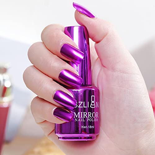 Allbestaye 18ml 12 Color Metallic Nail Polish Mirror Colorful Varnishes Metal Color Nail Art Long-lasting Charming fingertips (C07) von Allbestaye