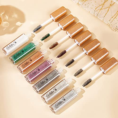 Allbestaye Bunt Mascara, Glitter Wimperntusche, Augen Make-up Extra Long Lash Verlängerung & Volumen Eyelash Wasserdicht Langlebig Natürlich Grün Schwarz Blau Weiß (Set) von Allbestaye