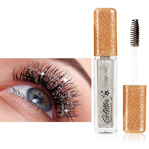 Allbestaye Bunt Wimperntusche, Glitter Augen Make-up für Extra Lange Wimpern, Verlängerung & Volumen, Wasserdicht, Langlebig, Natürlich in Grün, Schwarz, Blau, Weiß (Galaxy) von Allbestaye