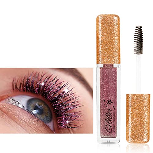 Allbestaye Bunt Mascara, Glitter Wimperntusche, Augen Make-up Extra Long Lash Verlängerung & Volumen Eyelash Mascara Wasserdicht Langlebig Natürlich Grün Schwarz Blau Weiß Mascara (Rose Red) von Allbestaye