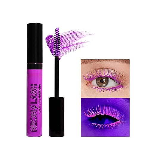 Allbestaye Bunt Wimperntusche Neon Mascara, Wasserfest Feiner Pinsel gelb grün blau orange rosa lila Wimpern Long-lasting, Augen Make-up Extra Long Lash Verlängerung & Volumen Eyelash Mascara (Lila) von Allbestaye