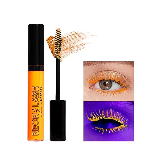 Allbestaye Bunt Wimperntusche Neon Mascara, Wasserfest Feiner Pinsel gelb grün blau orange rosa lila Wimpern Long-lasting, Augen Make-up Extra Long Lash Verlängerung & Volumen Eyelash Mascara (Orange) von Allbestaye