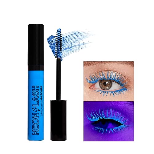 Allbestaye Bunt Wimperntusche Neon Mascara, Wasserfest Feiner Pinsel gelb grün blau orange rosa lila Wimpern Long-lasting, Augen Make-up Extra Long Lash Verlängerung & Volumen Eyelash Mascara (Blau) von Allbestaye