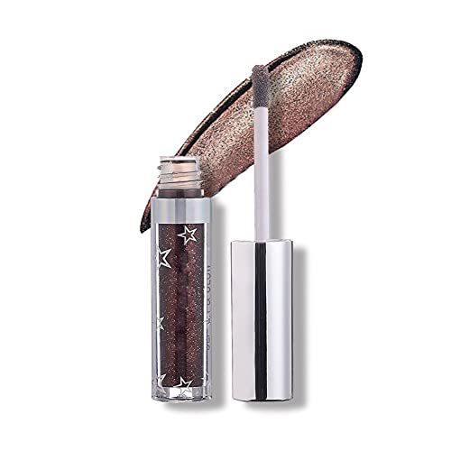 Allbestaye Glitter Flüssiger Lidschatten – 12 Farben Lang anhaltender Wasserfester Metallic Shining Shimmer Lidschatten – Mädchen Silber Flüssiger Lidschatten für Party Festival Makeup Beauty von Allbestaye