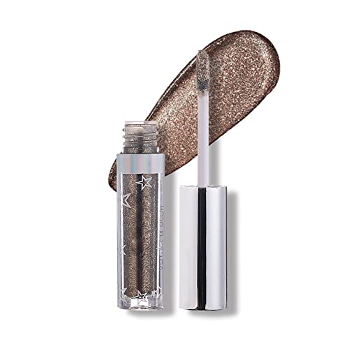 Allbestaye Glitter Flüssiger Lidschatten – 12 Farben Lang anhaltender Wasserfester Metallic Shining Shimmer Lidschatten – Mädchen Silber Flüssiger Lidschatten für Party Festival Makeup Beauty von Allbestaye