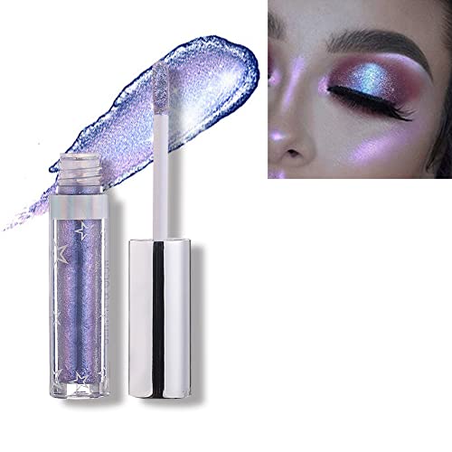 Allbestaye Glitter Flüssiger Lidschatten – 12 Farben Lang anhaltender Wasserfester Metallic Shining Shimmer Lidschatten – Mädchen Silber Flüssiger Lidschatten für Party Festival Makeup Beauty von Allbestaye