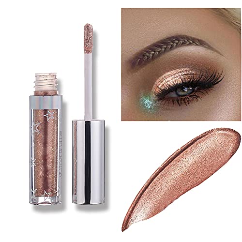 Allbestaye Glitter Flüssiger Lidschatten – 12 Farben Lang anhaltender Wasserfester Metallic Shining Shimmer Lidschatten – Mädchen Silber Flüssiger Lidschatten für Party Festival Makeup Beauty von Allbestaye
