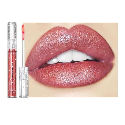 Allbestaye Lip Gloss Waterproof Moisturizing Smudge Proof Liquid Lipstick with Hyaluronic Acid, High Shine for Fuller Looking Lips - Non-Sticky Lipgloss Lip Makeup, Holographic Glitter Finish von Allbestaye