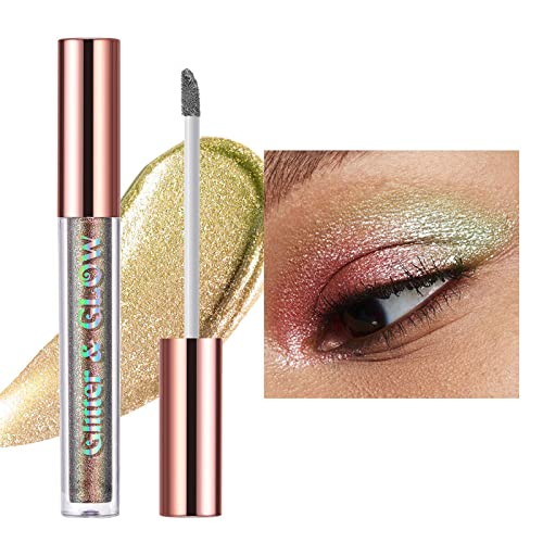 Allbestaye Liquid Eyeshadow, Chameleon Metallic Eyeshadow, Shimmer Eye Shadow Glitter Eyeshadow, 10 Colors Highly Pigmented Metallic Eyeshadows Makeup Set, Quick Dry, Long Lasting Eye Makeup von Allbestaye