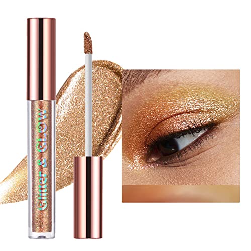 Allbestaye Liquid Eyeshadow, Chameleon Metallic Eyeshadow, Shimmer Eye Shadow Glitter Eyeshadow, 10 Colors Highly Pigmented Metallic Eyeshadows Makeup Set, Quick Dry, Long Lasting Eye Makeup von Allbestaye