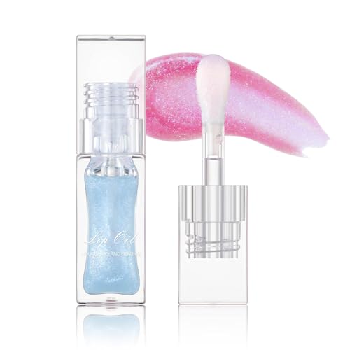 Color Changing Lip Oil, Magischer Temperatur Farbwechsel Lipgloss, Transparent Glänzend Lippenöl, Nicht Klebrig Langanhaltend Jelly Flüssigkeit Lippenstift von Allbestaye