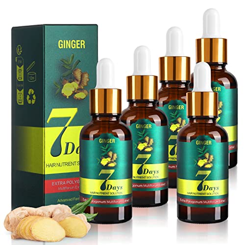 Haarwachstum Serum, Anti-Haarausfall Haarserum Ingwer Haar Wachstum Serum Flüssiger für Frauen und Männer, Haarwachstumsserum für dünne Haare und bei Haarausfall Haarwachstum Beschleunigen (5 Stück) von Allbestaye