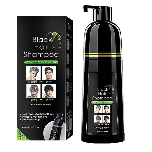 Instant Black Hair Shampoo, Natural Hair Dye Shampoo, 100% Grauabdeckung- Einfach & schnell, Semi-permanente Schwarze Haarfarbe, Haarfärbeshampoo für Männer & Frauen von Allbestaye