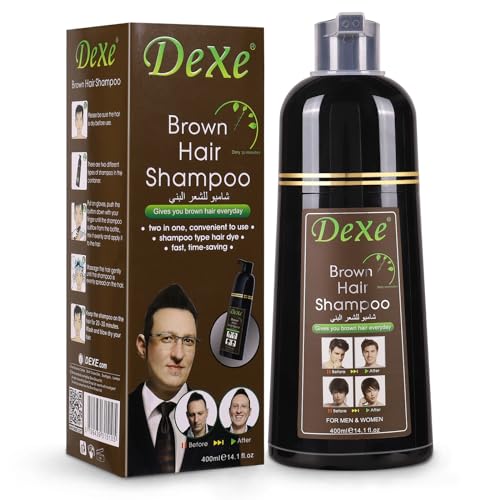 Instant Dunkelbraun Haarfärbeshampoo, Natural Hair Dye Shampoo, 100% Grauabdeckung- Einfach & schnell, Semi-permanente Schwarze Haarfarbe, Haarfärbeshampoo für Männer & Frauen (Dark Brown) von Allbestaye