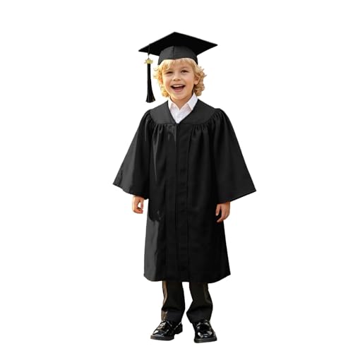 Allbestop Abschlusskleid Für Kinder Abschluss Geschenk Kinder Graduation Hat Holder Akademischer Talar Mit Hut Set Bachelor Robe Quaste Abschluss Hut Abschlussquaste 5-6 Jahre von Allbestop