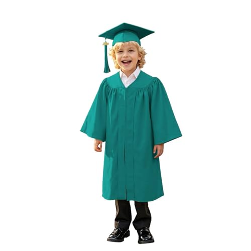 Allbestop Abschlusskleid Set Für Kinder Abschlussuniform Für Kinder Graduation Gown Abschluss Talar Mit 2025 Hut Und Quaste Bachelor Robe Bachelor Hut Graduiertenkostüm Für Die Grundschule 6-7 Jahre von Allbestop