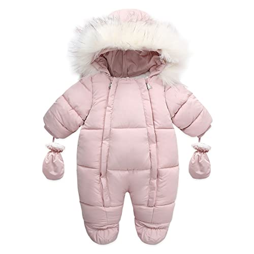 Allbestop Baby Jungen Mädchen Winter Schneeanzug,Overall Babykleidung Baby Schneeanzug Overall Kinder Wasserdicht Strampler Skianzug Kinder Babyparka Winterjacke Daunenmantel Hoodie von Allbestop