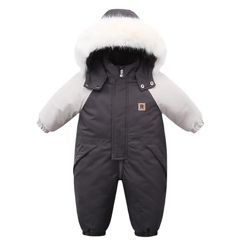 Allbestop Baby Jungen Mädchen Winter Schneeanzug,Skijacken Passen Overall Schneeanzug Kinder Jungen Mädchen Strampler Outfits Langarm Jumpsuit Baby Winterjacke Unisex Winter Warm Kleidungsset von Allbestop