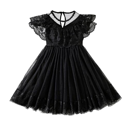 Allbestop Baby Mädchen Tutu Kleid,Prinzessinenkleid Festlicheskleid Langes Abendkleider Pailletten Tüll Fotoshooting Kostüm Elegante A Linie Partykleid Rüschen Kurzarm Quadratischer von Allbestop