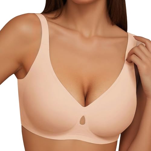 Allbestop Damen Ohne Bügel Push Up BH Set Ohne Bügel Große Größen Bequeme Kabelloser Push-Up-BH Sport Große Brüste Für Große Größen Super Bequemer Bralette Damen Umstandsmode 3XL von Allbestop