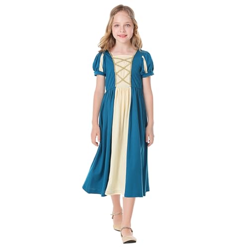 Allbestop Dirndlbluse Mädchen Oktoberfest Dress Dirndl Trachtenkleid Kostüm Kinder traditionelles Kleid Baby Dirndl Mädchen Kurzarm Weiß Blusen + Schürze + Rock 3tlg Knielang M von Allbestop