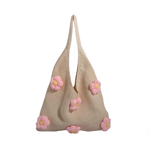 Allbestop Gehäkelte Mesh Strand Tote Bag, Boho Umhängetasche Sommer Damen Gestrickte Umhängetasche Handtasche Sommer Beach Bag Shopper Tasche Damen Groß Damen-Shopper von Allbestop