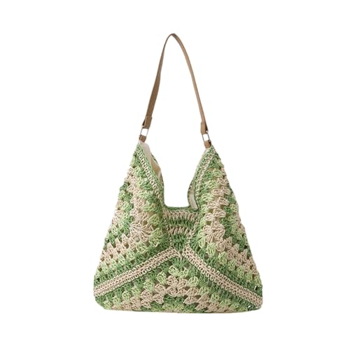 Allbestop Häkeltasche Für Damen, Sommer Urlaub Ästhetische Strick Boho Gestrickte Umhängetasche Sommer Damen Gehäkelt Umhängetasche Boho Tote Bag Strand Tasche Damen-Shopper von Allbestop