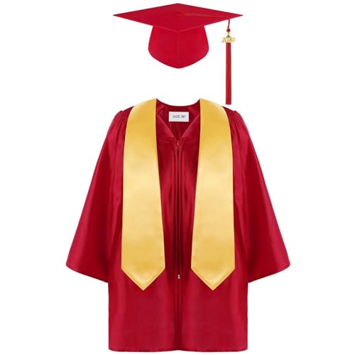 Allbestop Kinder Abschluss Talar Doktorhut Abschluss Talar Kindergarten Graduation Cap Gown Abschluss Geschenk Doktorhut Set Cosplay Halloween Karneval Party von Allbestop