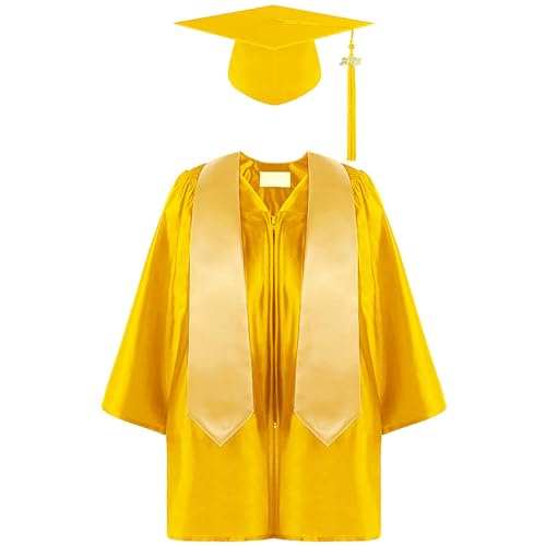 Allbestop Kinder Abschlusskleid Set Abschluss Talar Mit Abschluss Hut Graduation Robe Mantel Komplett-Set Abschluss Robe Mit Hut Doktorhut Set Der Anzug Für Den Kindergarten von Allbestop