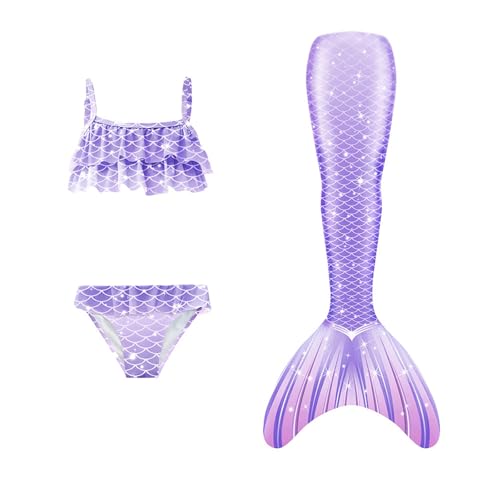 Allbestop Mädchen Tankini Badeanzug Röcke Für Mädchen Dreiteiliges Badeanzug Set Schwimmanzug Kinder Lang Bikini Set Mit Rock Tankini Mit Strandkleid Kinder Badebekleidung 140 von Allbestop