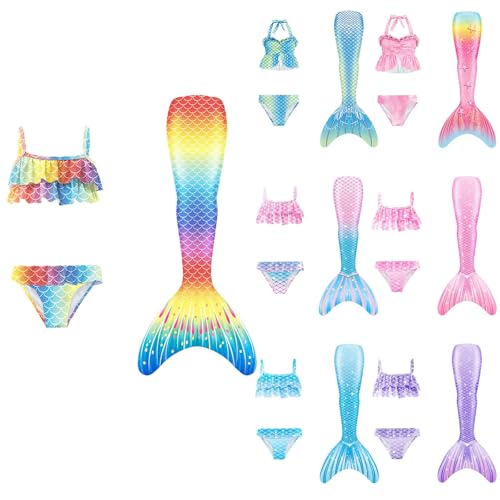 Allbestop Mädchen Teenager Bikinioberteil Mit Triangel Bikinihose und Rock Röcke Mädchen Stitch Badeanzug 3 Teilig Bademode Bikini Für Dreiteiliges Tankini Set Teenager Strand Badeanzüge Bikinis 120 von Allbestop