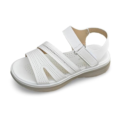 Allbestop Sandalen Damen Sommerschuhe Sommer Bequem Waschbare Slingback Sandalen Orthopädische Barfussschuhe Damen Sommer Hausschuhe Senioren Pantoletten Mit Absatz Casual Strick Schlappen 38 von Allbestop